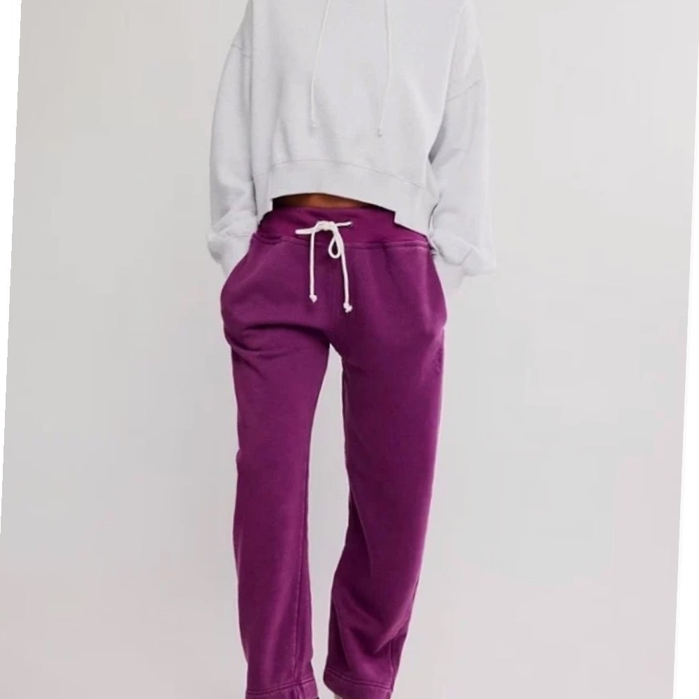 NWT Free People Movement Final Call Pants/Deep Mulberry Medium - Picture 4 of 10